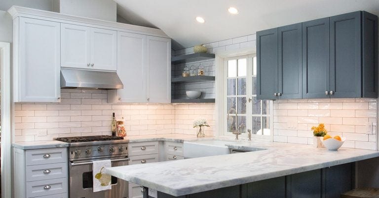 white custom cabinets design build kitchen remodel Portland, OR
