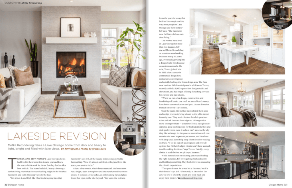 Oregon Home Magazine "Lakeside Revision" feature